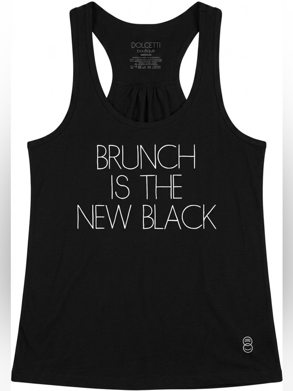 DOLCETTI BOUTIQUE Black Brunch Racerback Tank Top medium